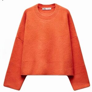 Zara - Orange Crew Neck Sweater